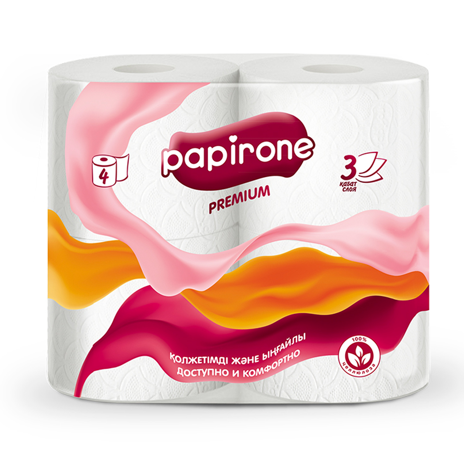 Туалетная бумага "Papirone Premium" (4 рулона)
