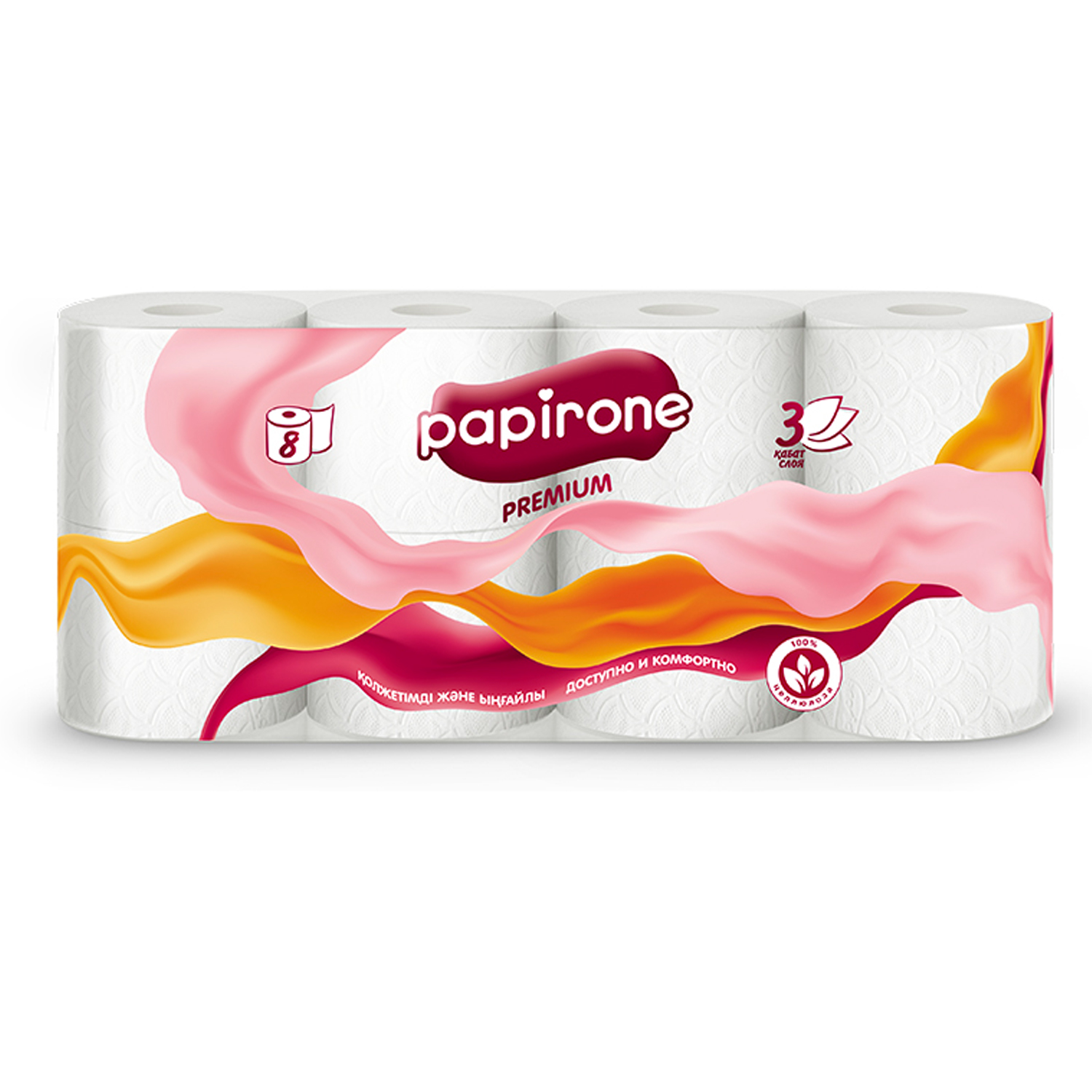 Туалетная бумага "Papirone Premium" (8 рулонов)