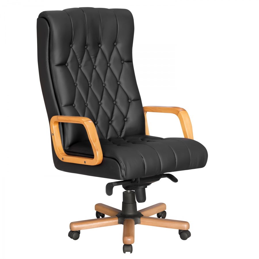 Кресло Честерфилд кзам АОД подл.дер.Президент, крест.дерево