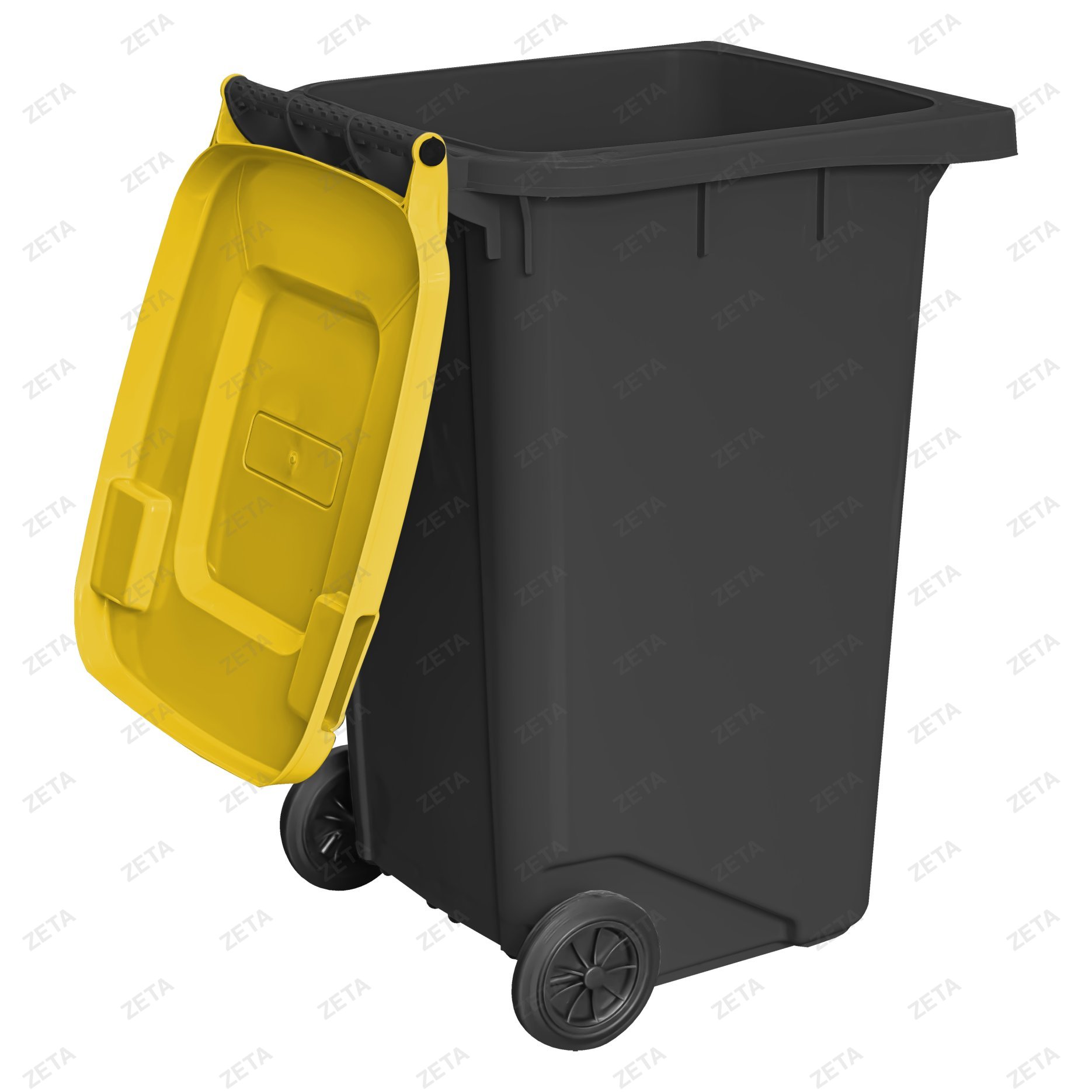 Бак мусорный 280 л. с крышкой, на колесах (комбинированный)