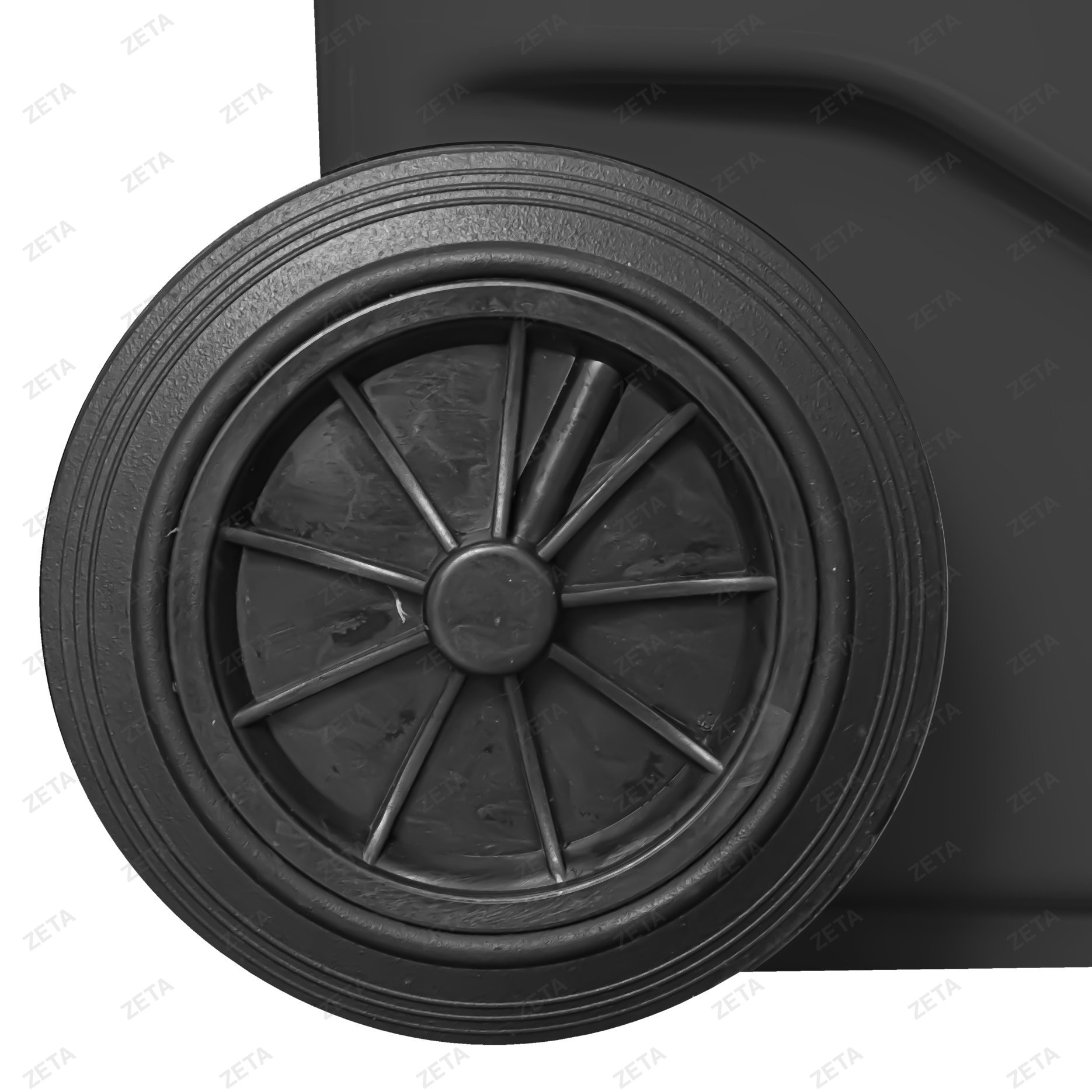 Бак мусорный 280 л. с крышкой, на колесах (чёрный)