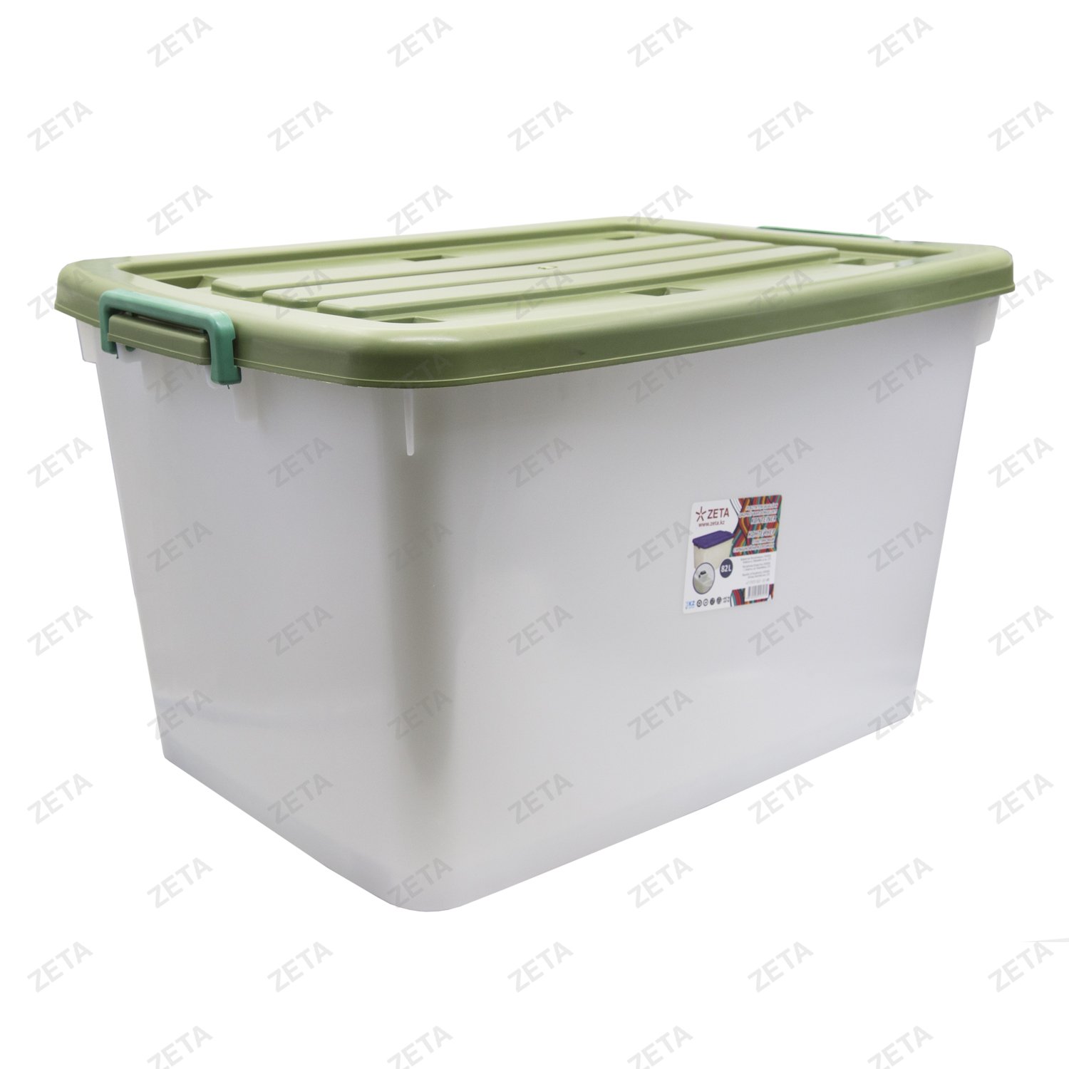 Контейнер пищевой с цветной крышкой на колесиках (82 л.)