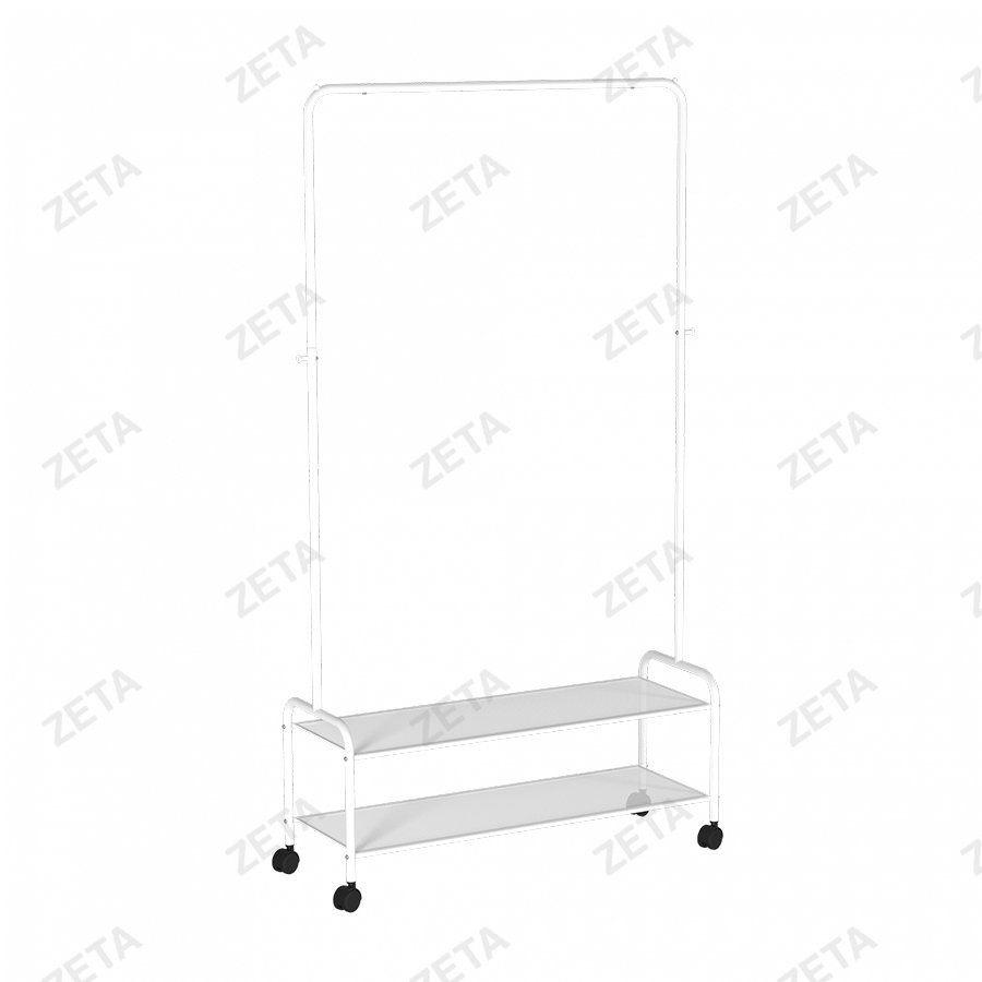 Вешалка гардеробная "Валенсия 32М" с 2 полками на колёсах (цвет на выбор) - изображение 1