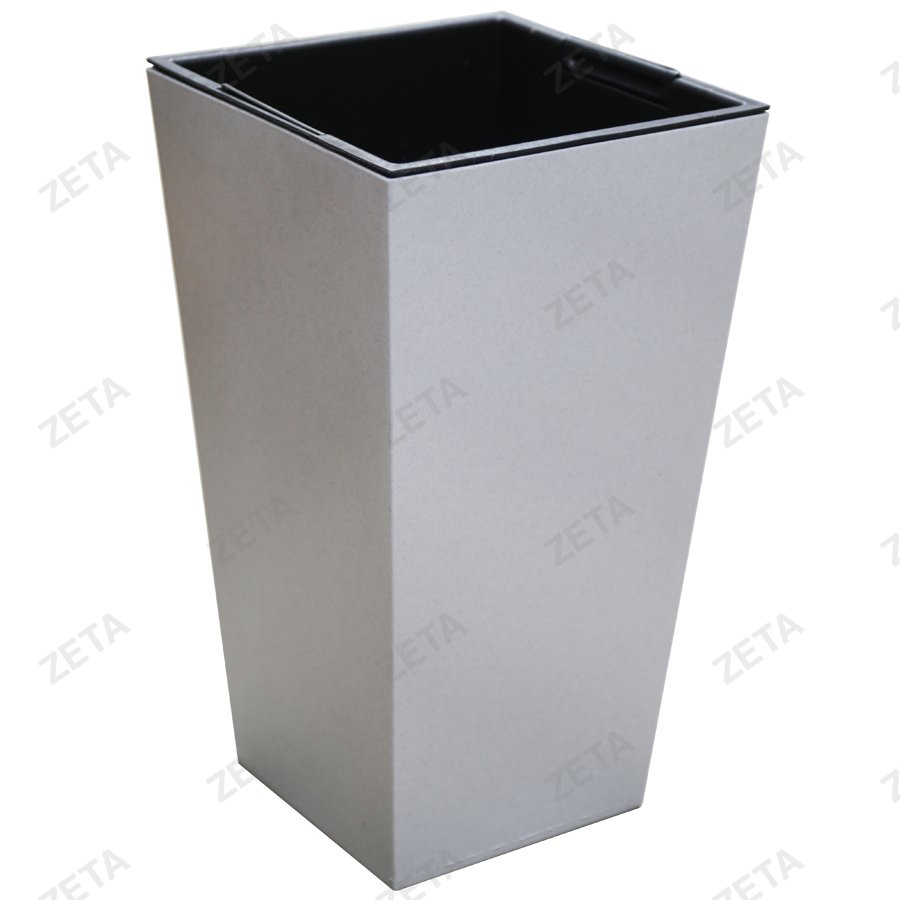 Кашпо для цветов (с внутренним горшком) (Большой) белый мрамор - изображение 1