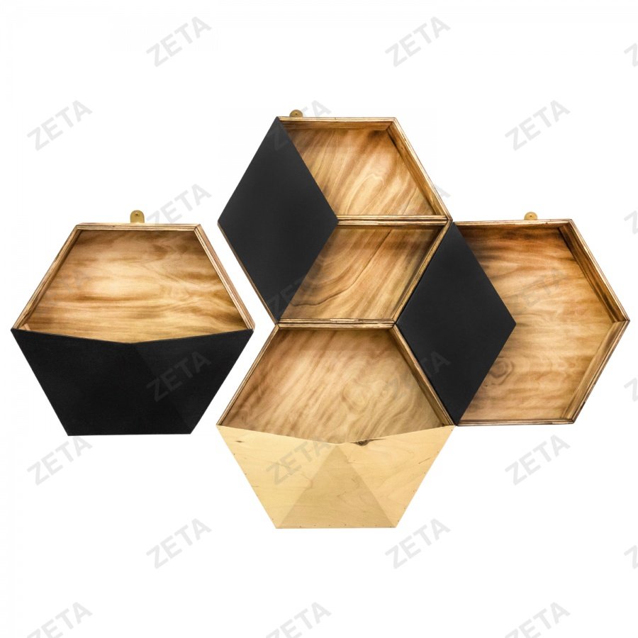 Полка настенная с изогнутой крышкой "Соты" (4 полки)