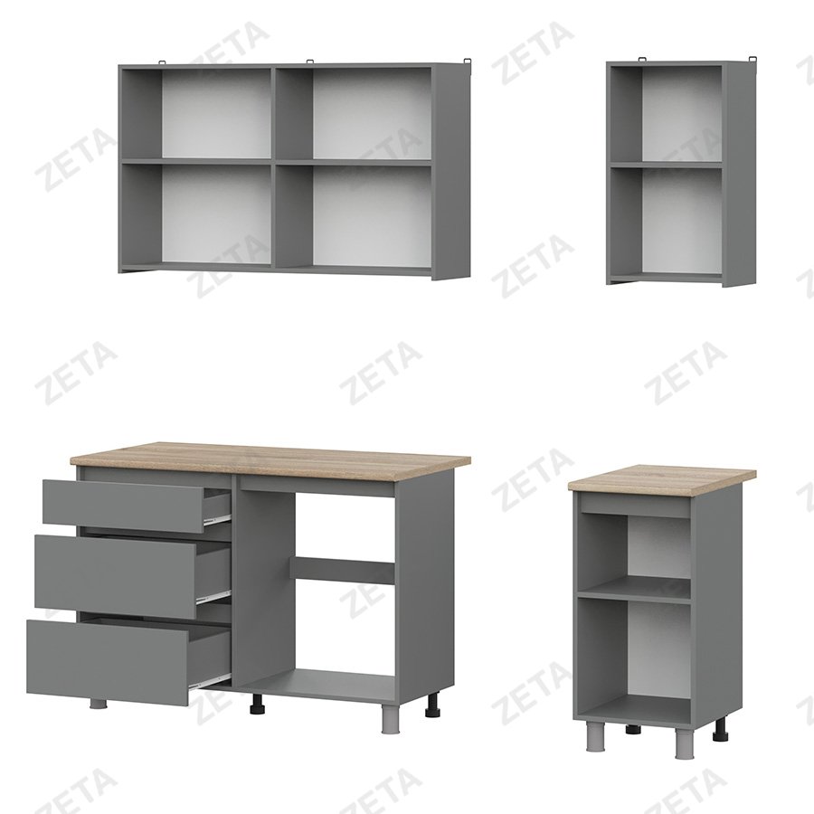 Кухонный гарнитур "Денвер" (1.6 м) №00-00110843 (графит серый/дуб сонома) (РФ) - изображение 2