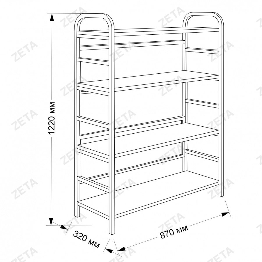 Этажерка, 4 полки (разборная)