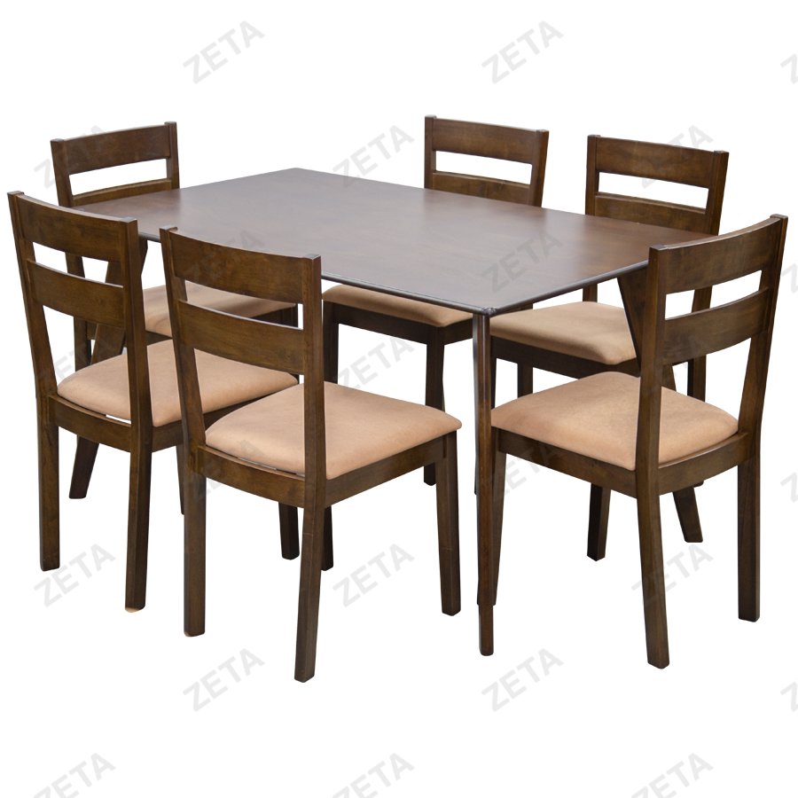 Комплект мебели "Envidia": стол + 6 стульев (дуб/песочно-коричневый) (Малайзия)