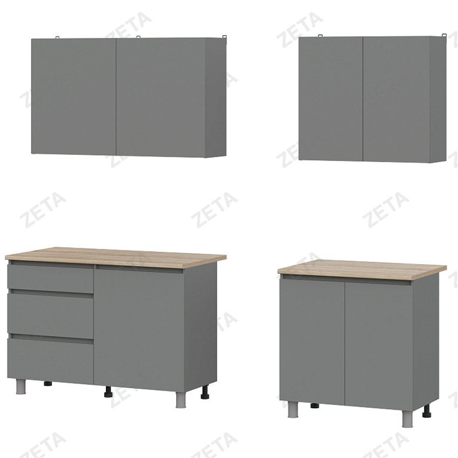 Кухонный гарнитур "Денвер" (2000 мм) №00-00110844 (графит серый/дуб сонома) (РФ) - изображение 1