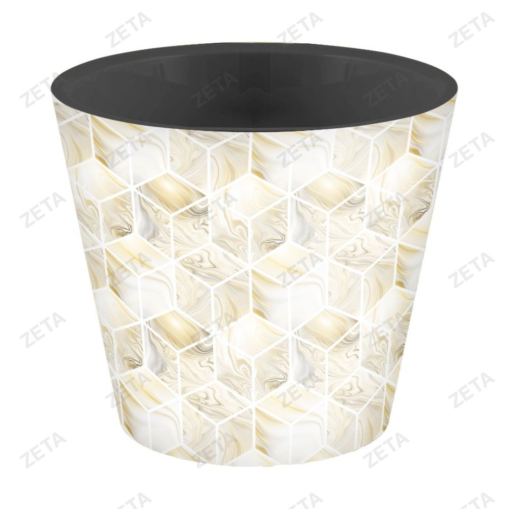 Горшок для цветов диаметром 200 мм., 4 л. с дренажной вставкой с декором "Rosemary" - изображение 1