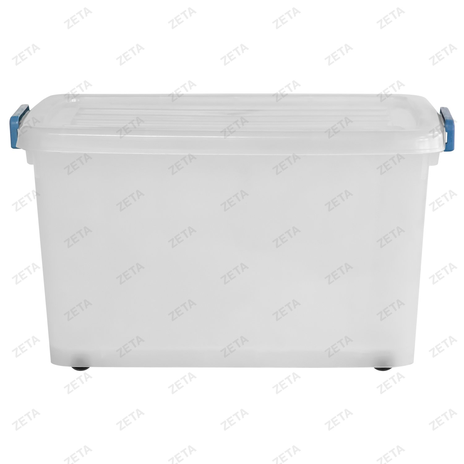 Контейнер пищевой прозрачный на колёсиках (53 л.) с крышкой