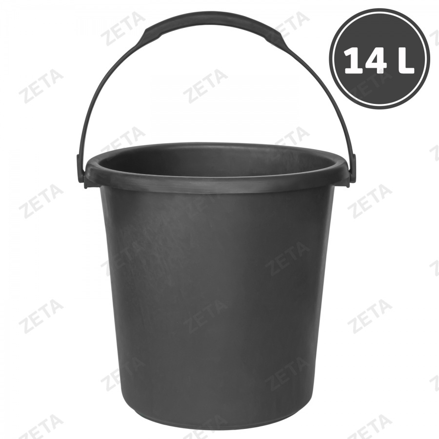 Ведро пластиковое, чёрное (14 л.)