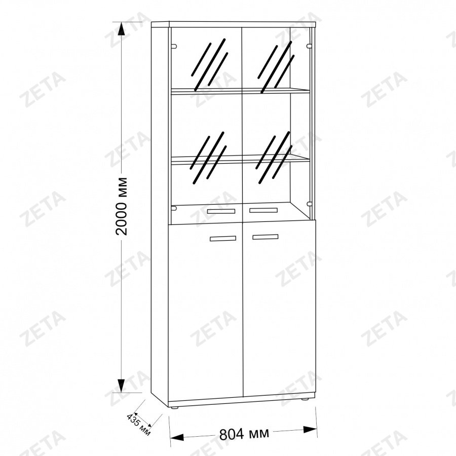 Стеллаж со стеклом "КУЛ-803"