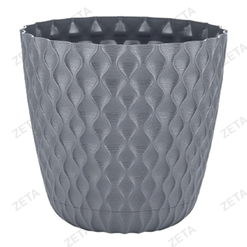 Горшок для цветов 1.4 л. диаметр 145 мм. InGreen "Wave" с дренажной сеткой, съемный поддон