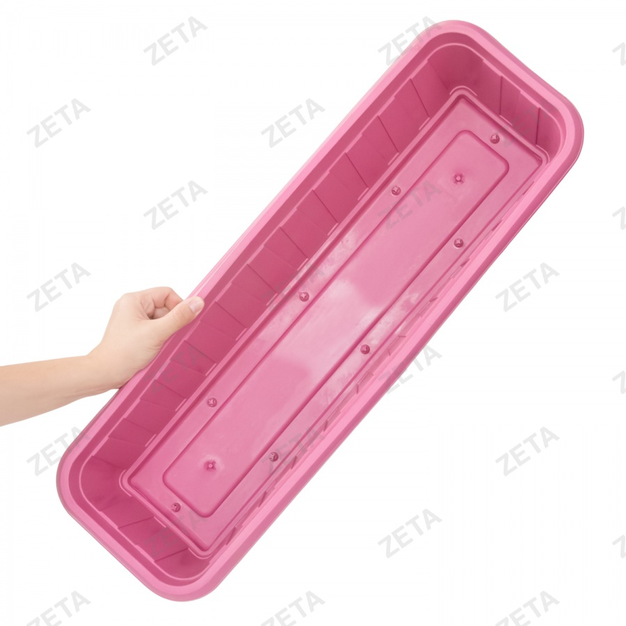 Горшок прямоугольный с поддоном, цветной (63 см)