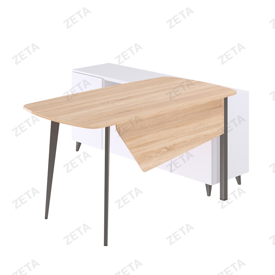 Стол с тумбой "Гарнет" (1500*800 мм.) овальная форма