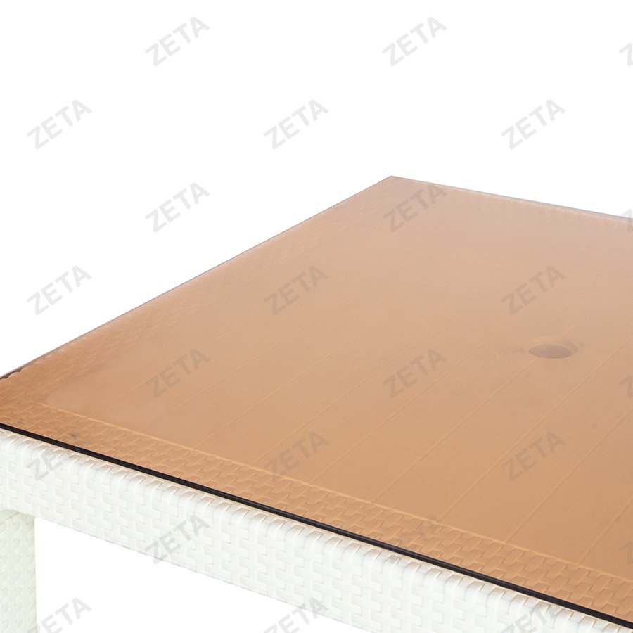 Стол квадратный со стеклом Premium (белый) (Уз-S) - изображение 3