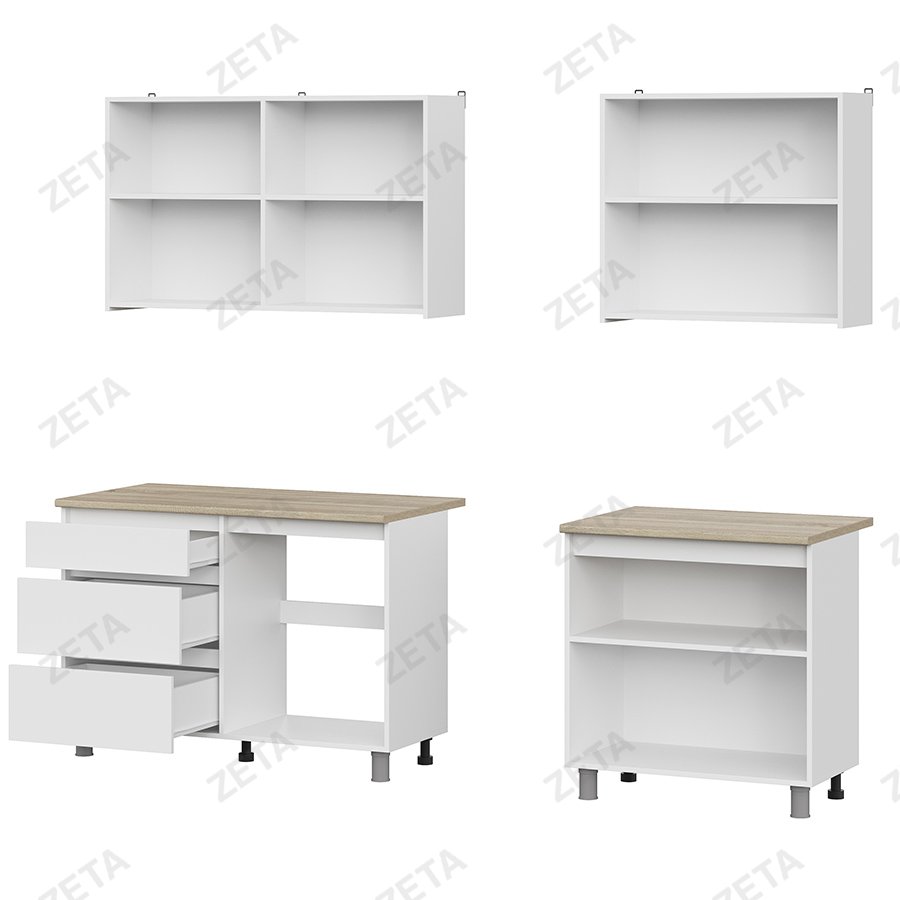 Кухонный гарнитур "Денвер" (2 м) №00-00110858 (белый, текстурный, дуб сонама) (РФ)