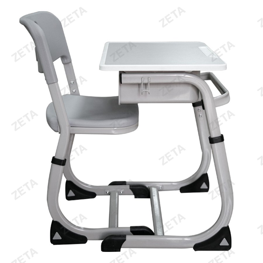 Парта школьная 1-местная + 1 стул, регулируемая №KZ-116 (серый) (ВИ)