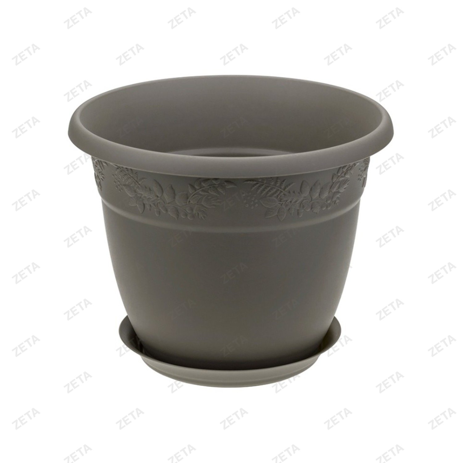 Кашпо 3,6 л. 220 мм. с поддоном "Рябина" М 3055