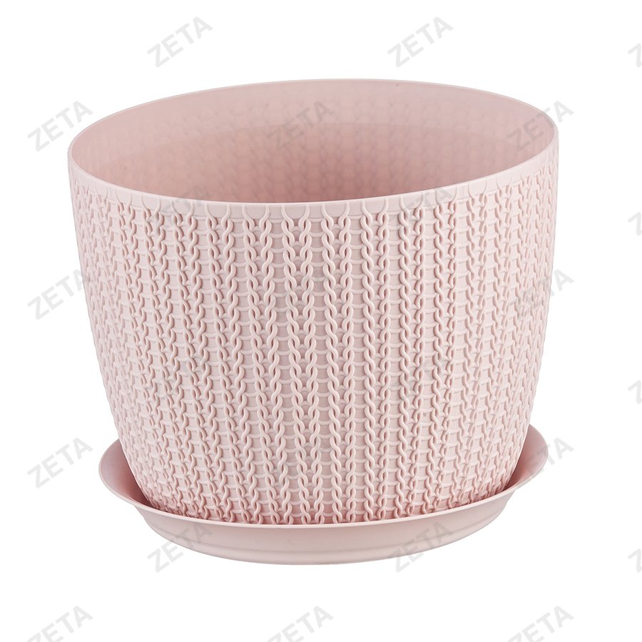 Кашпо 4,5 л. d210 мм. с поддоном "Вязание" №М 3122 - изображение 2