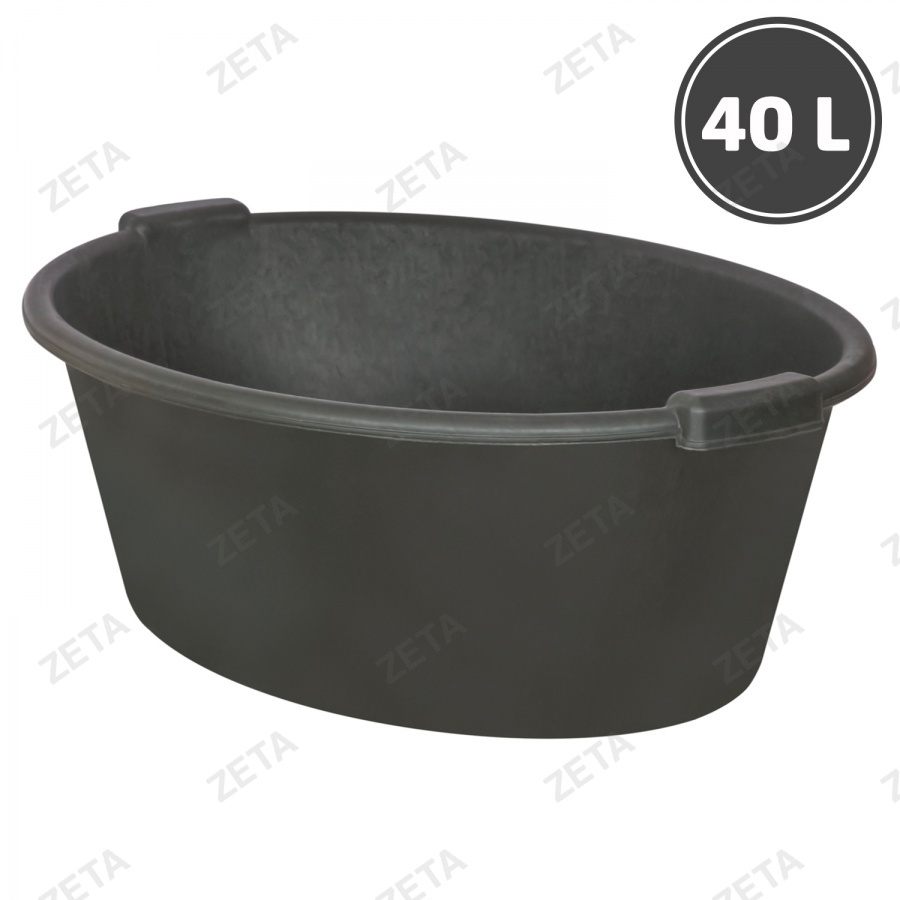 Таз пластиковый, чёрный "Флора" (40 л.) - изображение 1