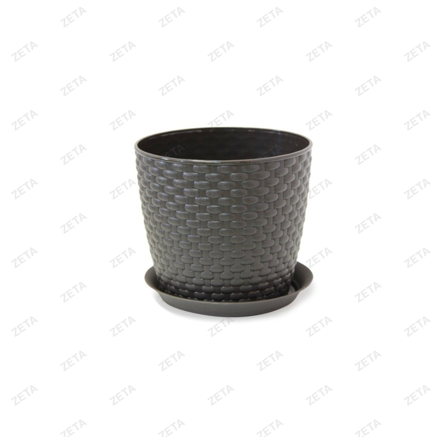 Кашпо 3 л. 180 мм. с поддоном "Ротанг" М 3082