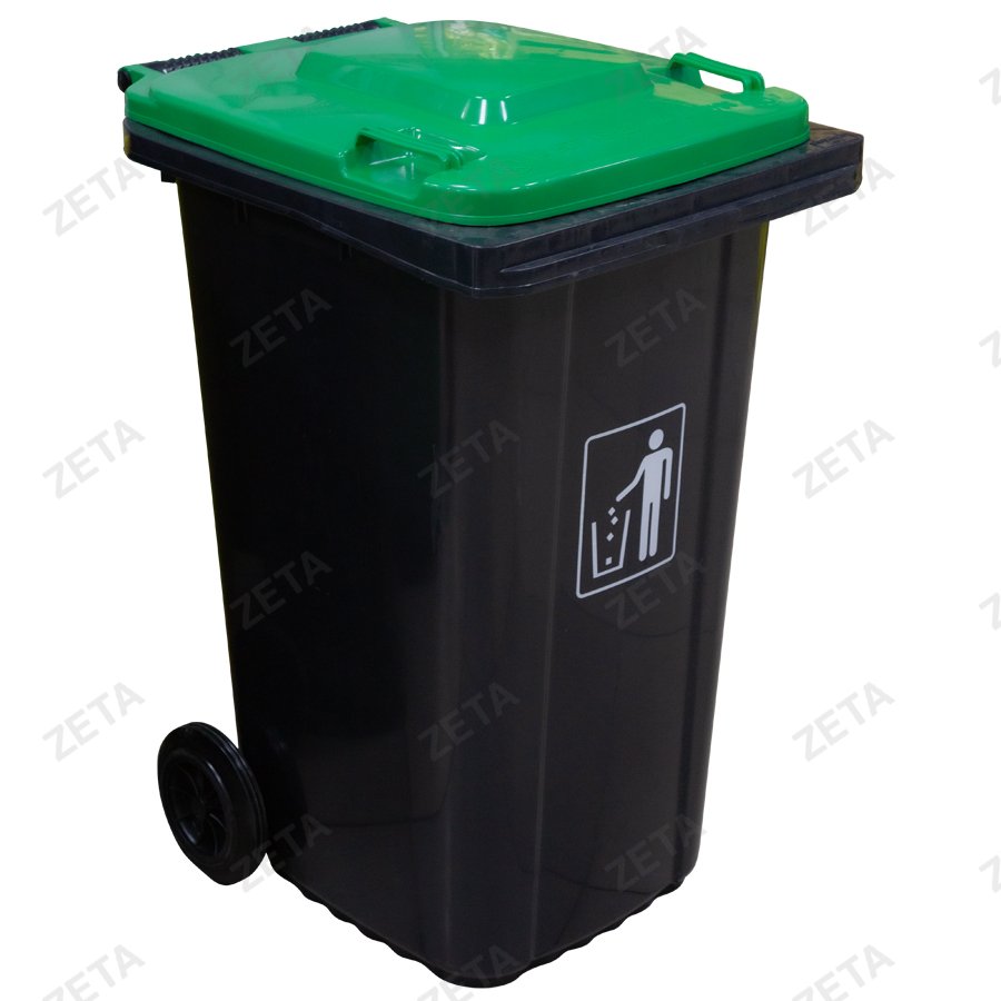 Бак мусорный с крышкой 240 л №LD-240AC (чёрный) (ВИ) - изображение 1