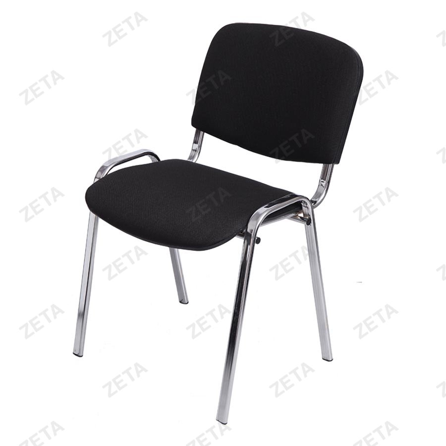 Стул "Изо" хром, ткань мебельная (чёрный)