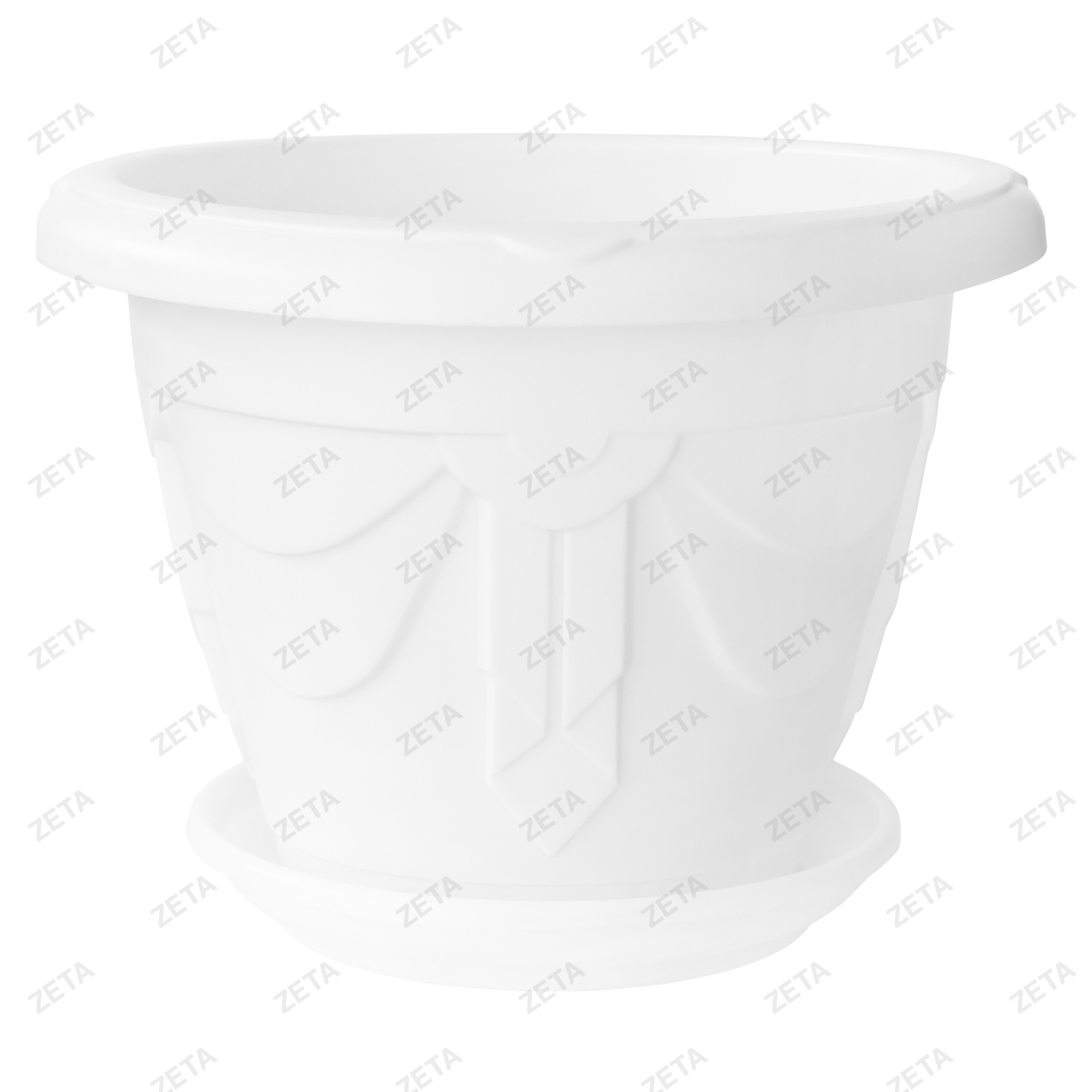 Горшок для цветов пластиковый №10 (белый) - изображение 1