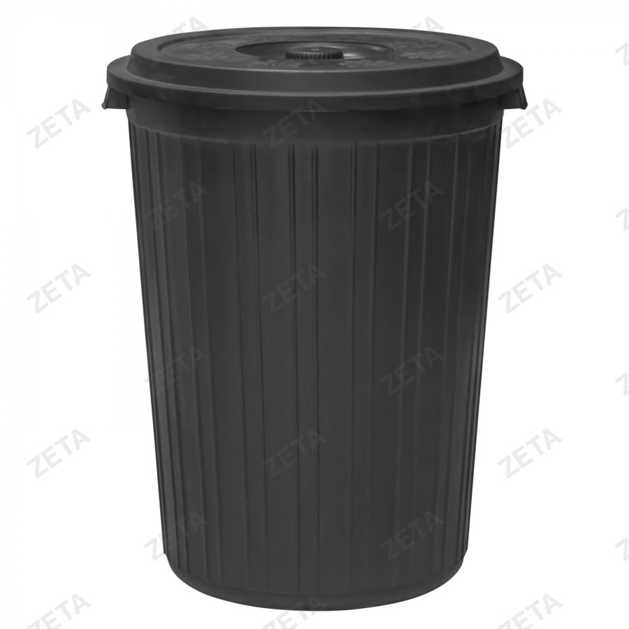 Мусорный бак с крышкой, чёрный (75 л.)