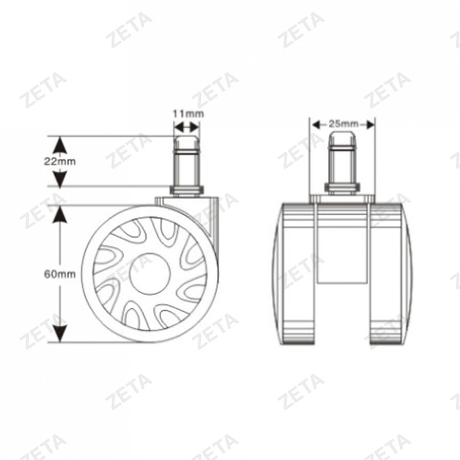 Колесо (ролик) HM-251-60