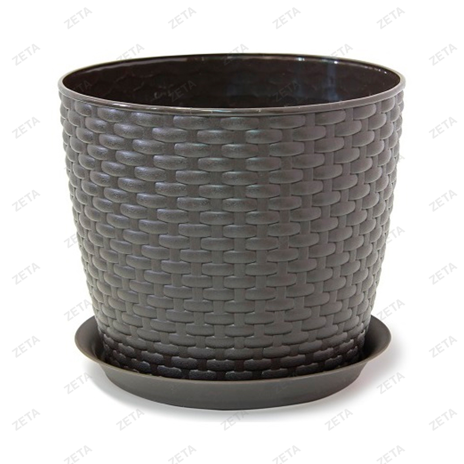 Кашпо 4,7 л. d210 мм. с поддоном "Ротанг" № М 3083 - изображение 1