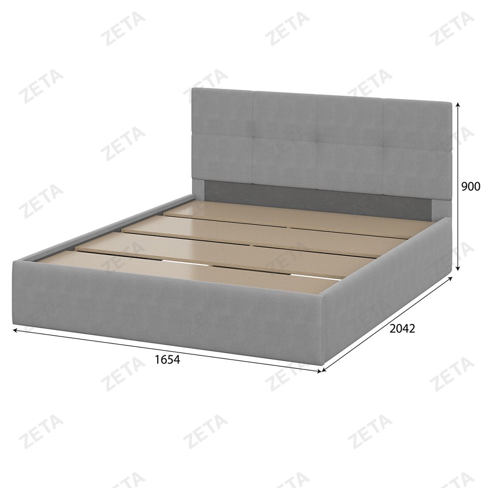 Кровать двойная №4 №00-00112031 (серый) (РФ) - изображение 3