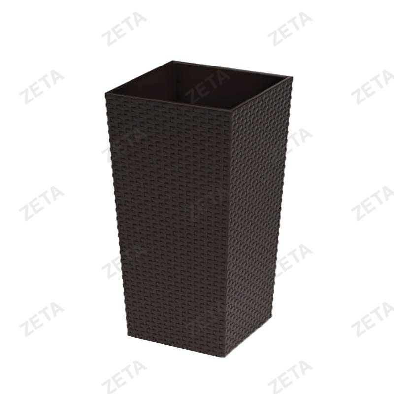 Кашпо напольное 285*270*515 мм. со вставкой "Ротанг"