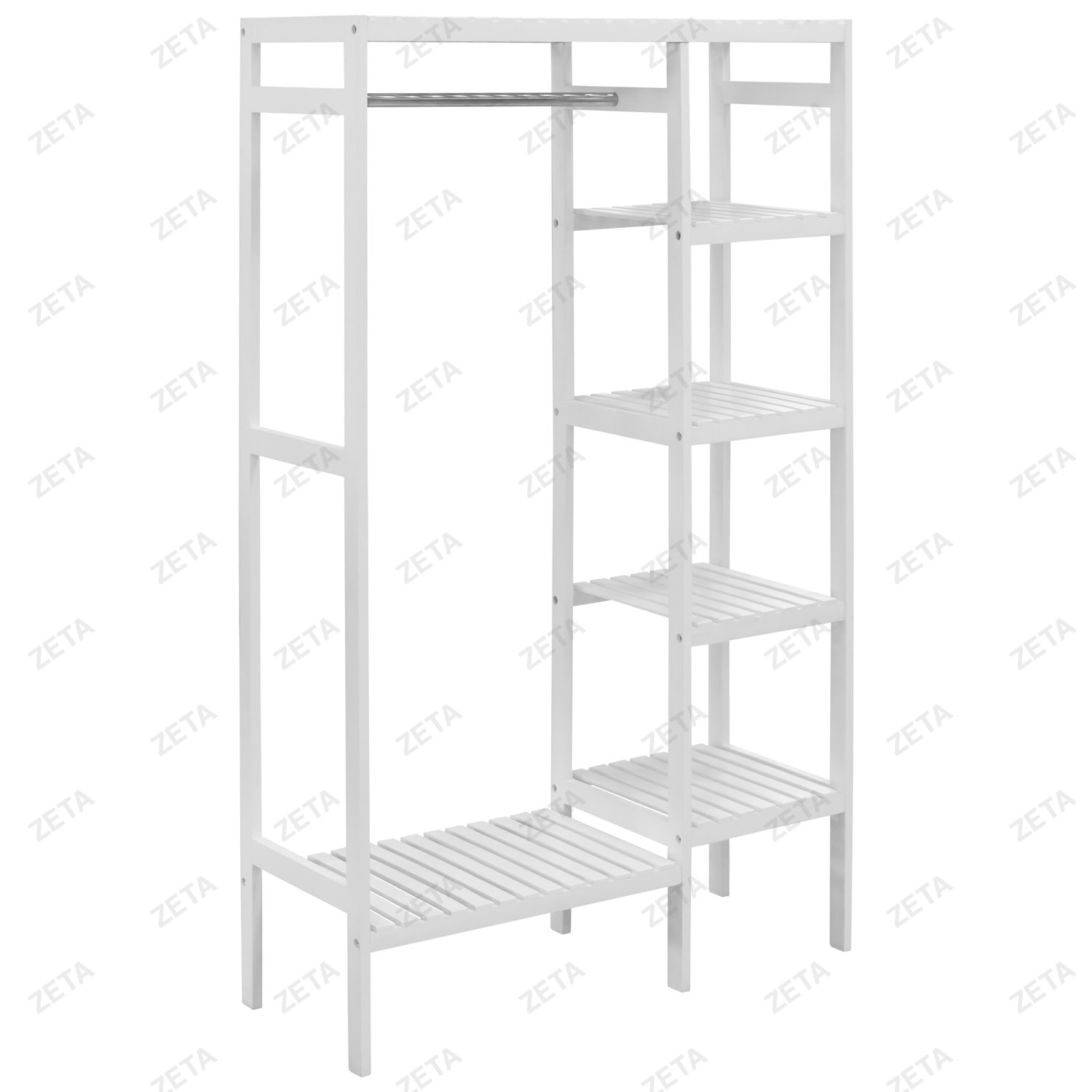 Стеллаж деревянный 2B (белый) (Вьетнам)