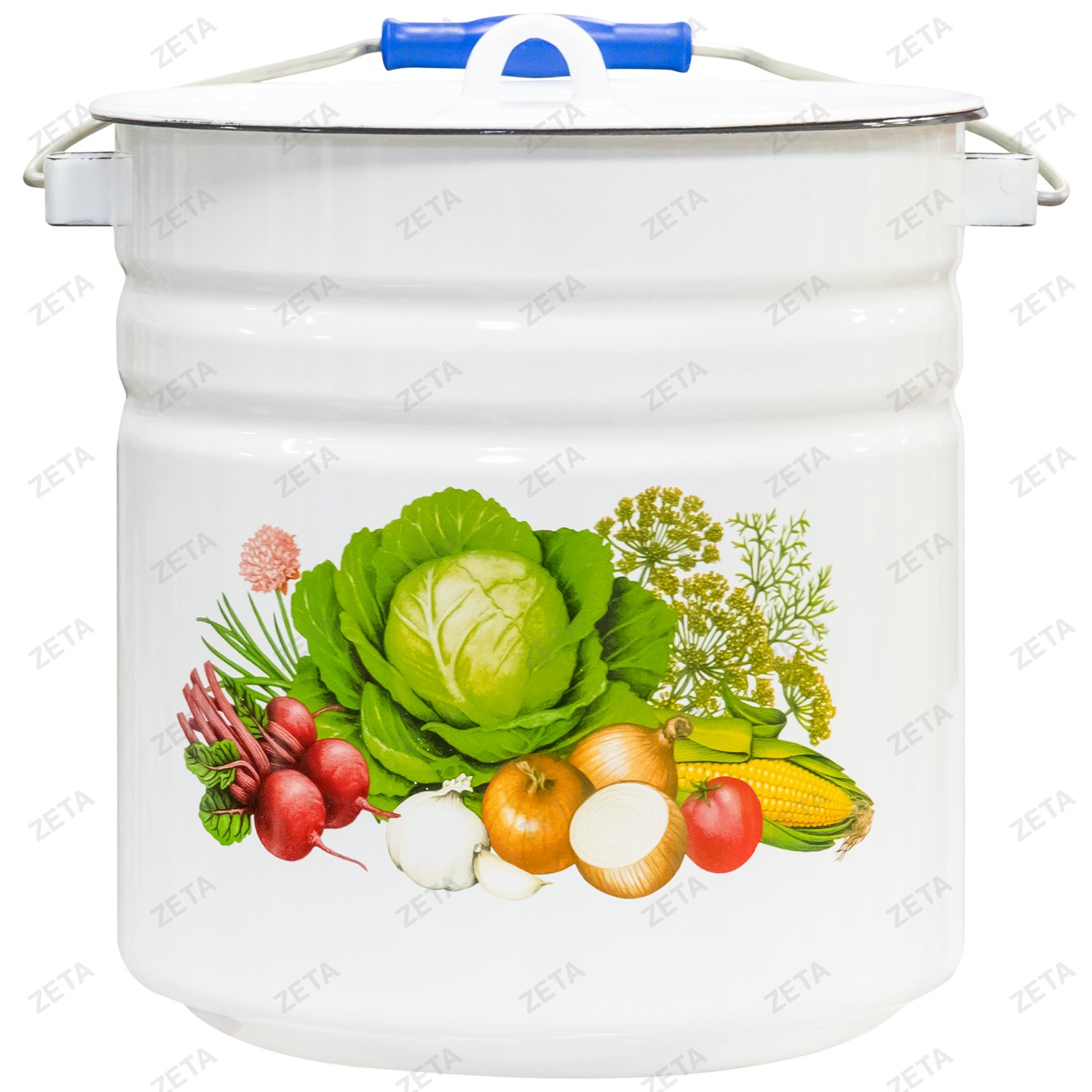 Ведро с крышкой 12 л цилиндр с рисунком №71 (Узб) - изображение 1