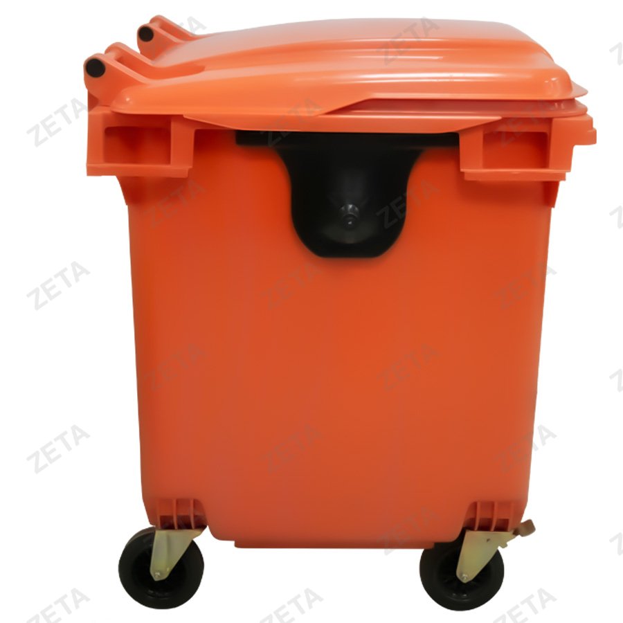 Бак мусорный с крышкой 1100 л на колесах "Sabalan" (оранжевый) (И)