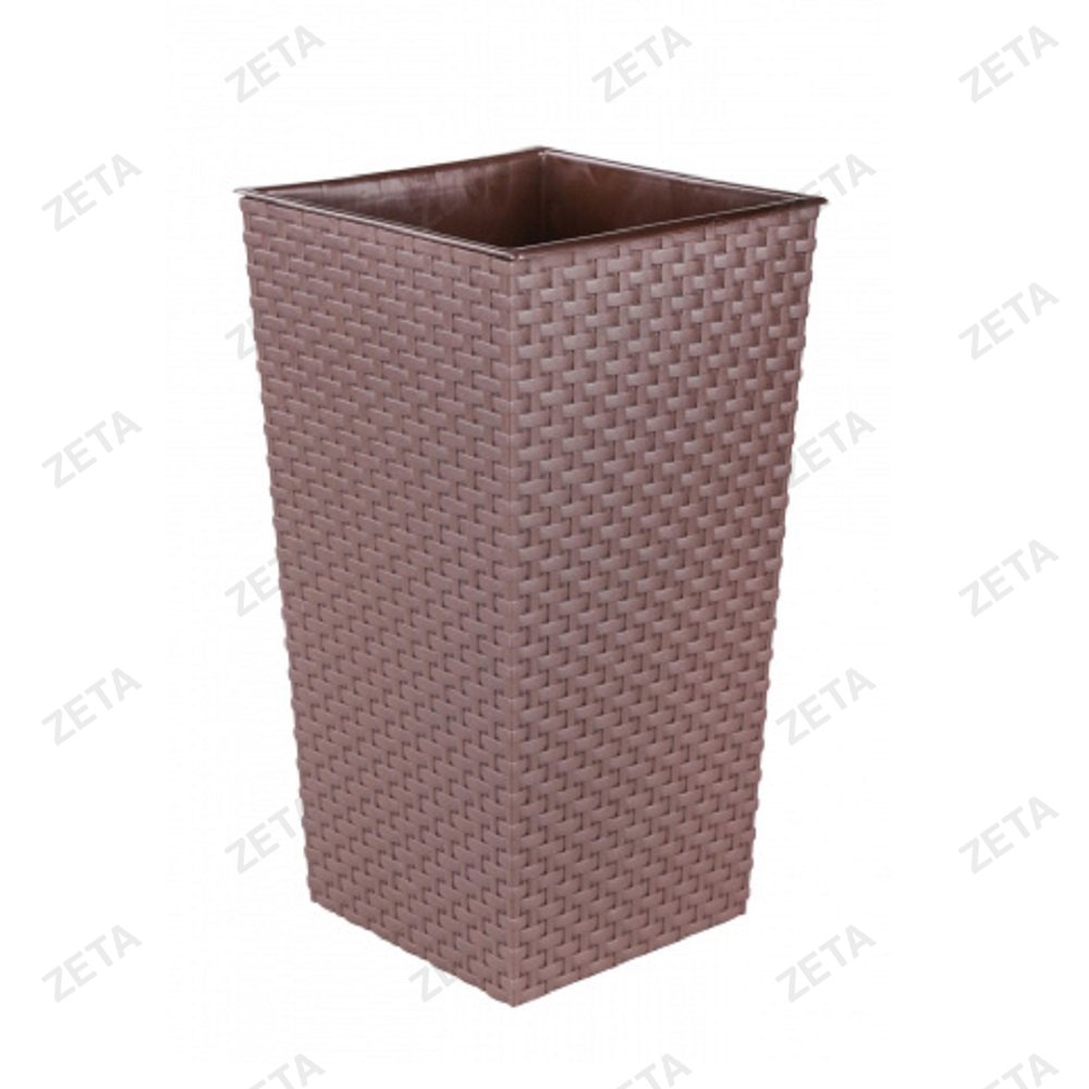 Кашпо напольный 230*220*415 мм. со вставкой "Ротанг"