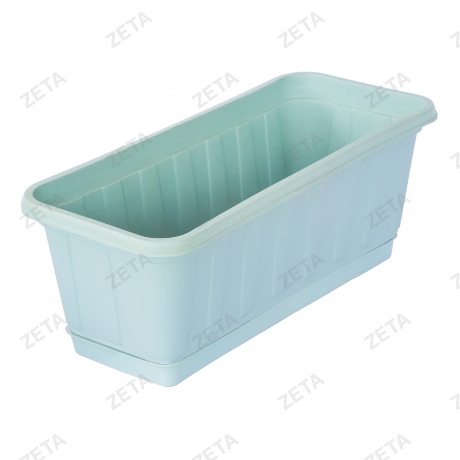 Горшок прямоугольный с поддоном "М", цветной (43 см) - изображение 1