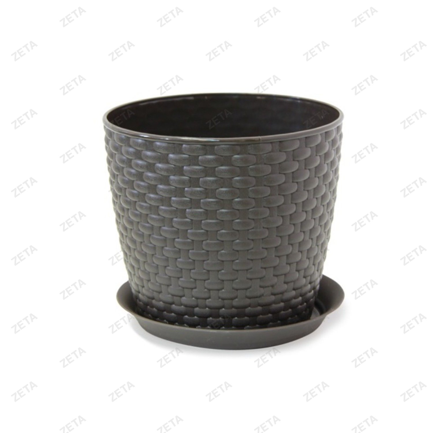 Кашпо 2 л. 155 мм. с поддоном "Ротанг" М 3081