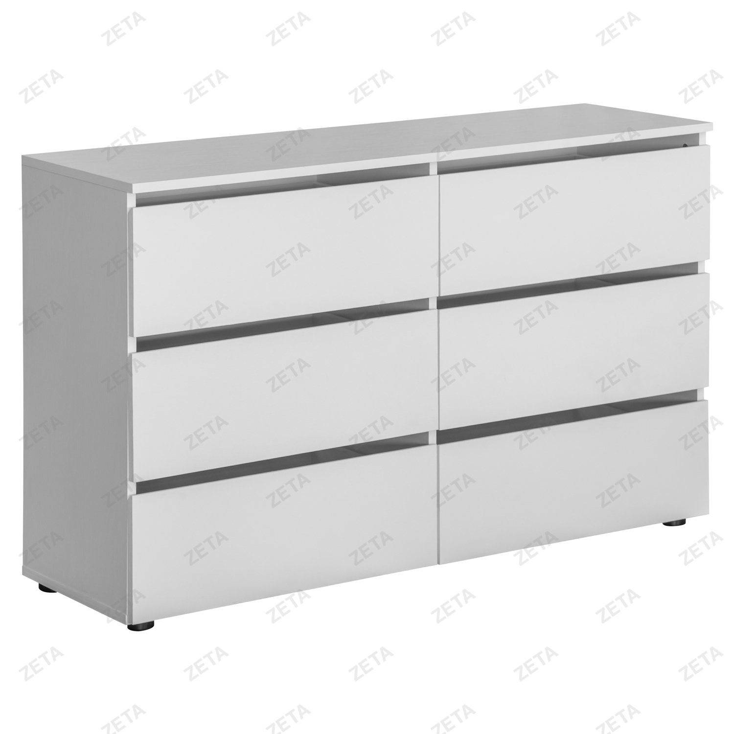 Комод МС "Токио" 6 ящиков (1200*370*735 мм.) №00-00106094 (белый) (РФ) - изображение 1