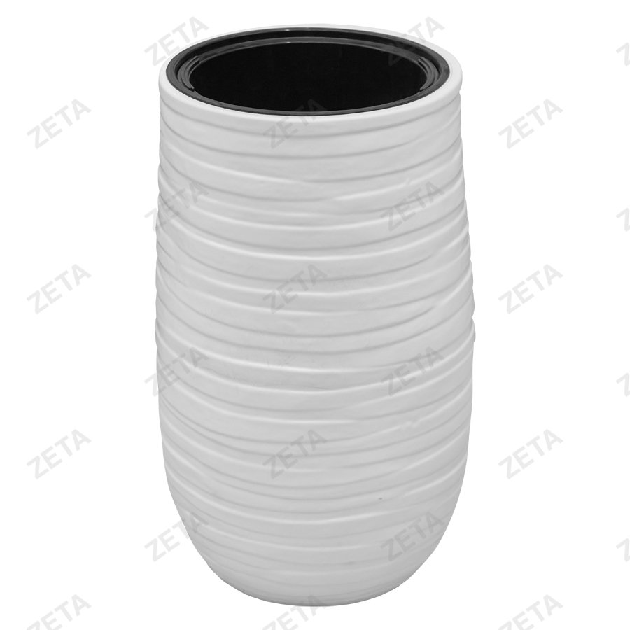 Кашпо для цветов "Лайн Б" белое - изображение 1