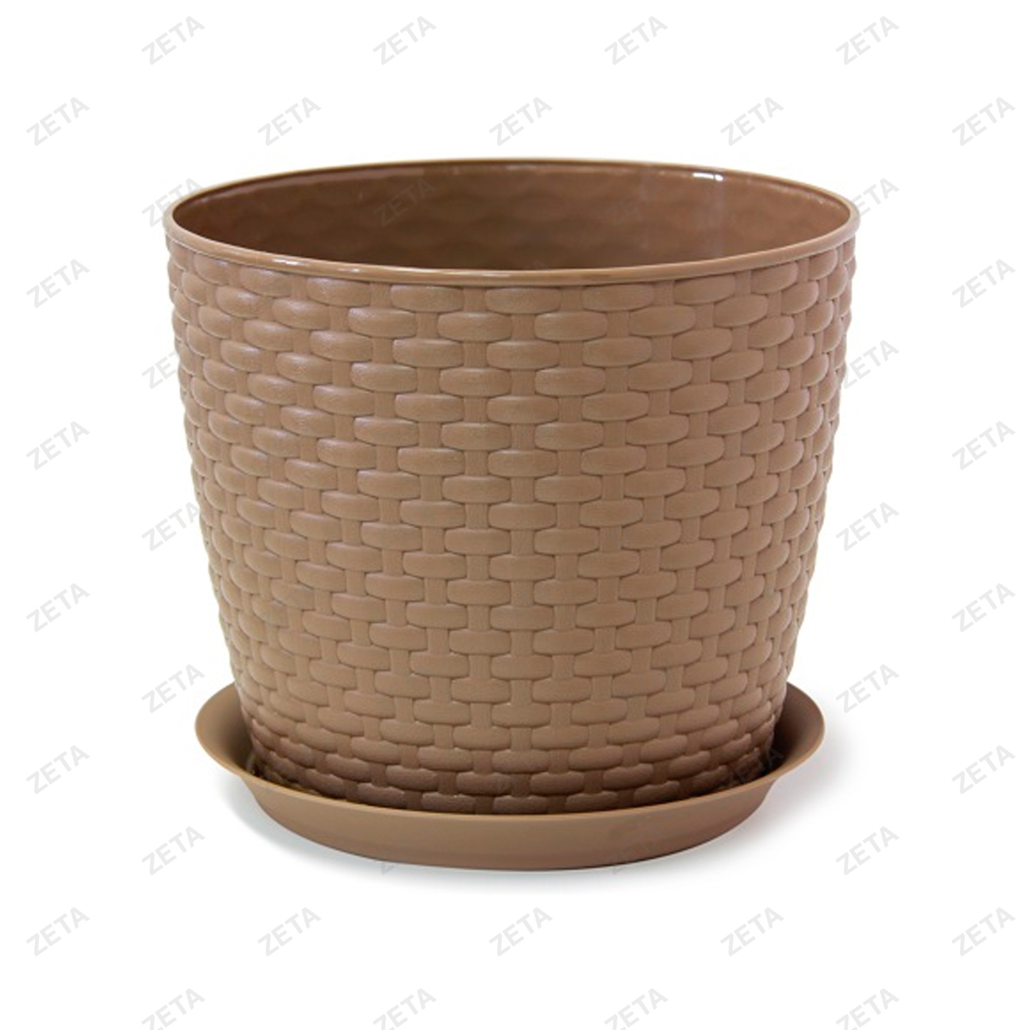 Кашпо 4,7 л. d210 мм. с поддоном "Ротанг" № М 3083