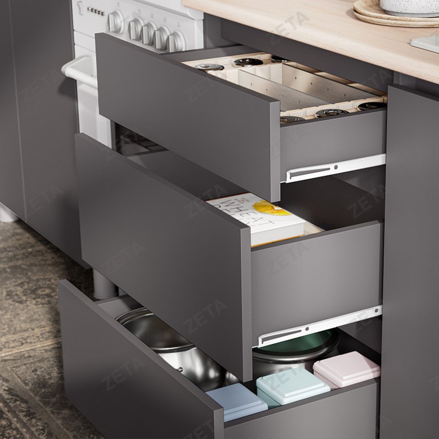 Кухонный гарнитур "Денвер" (2000 мм) №00-00110844 (графит серый/дуб сонома) (РФ) - изображение 4