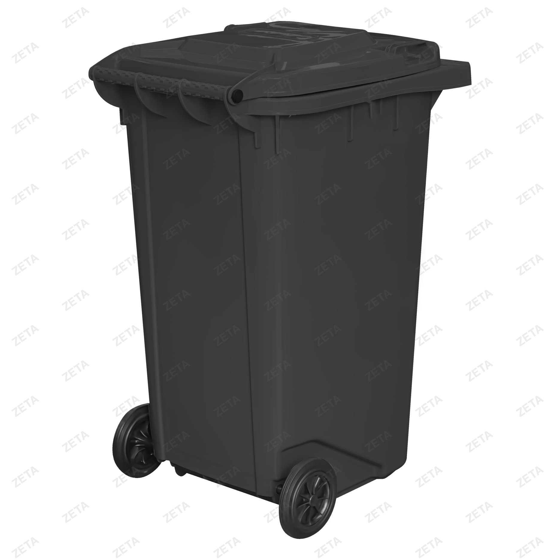 Бак мусорный 280 л. с крышкой, на колесах (чёрный)