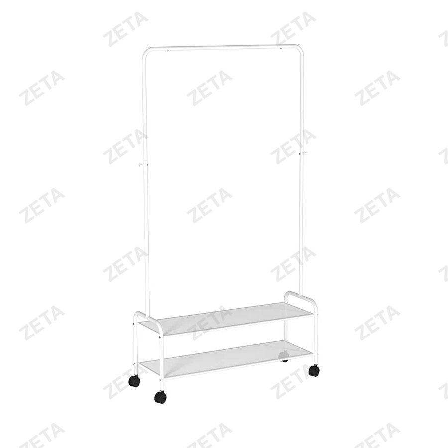 Вешалка гардеробная "Валенсия 22М" с 2 полками на колёсах - изображение 1