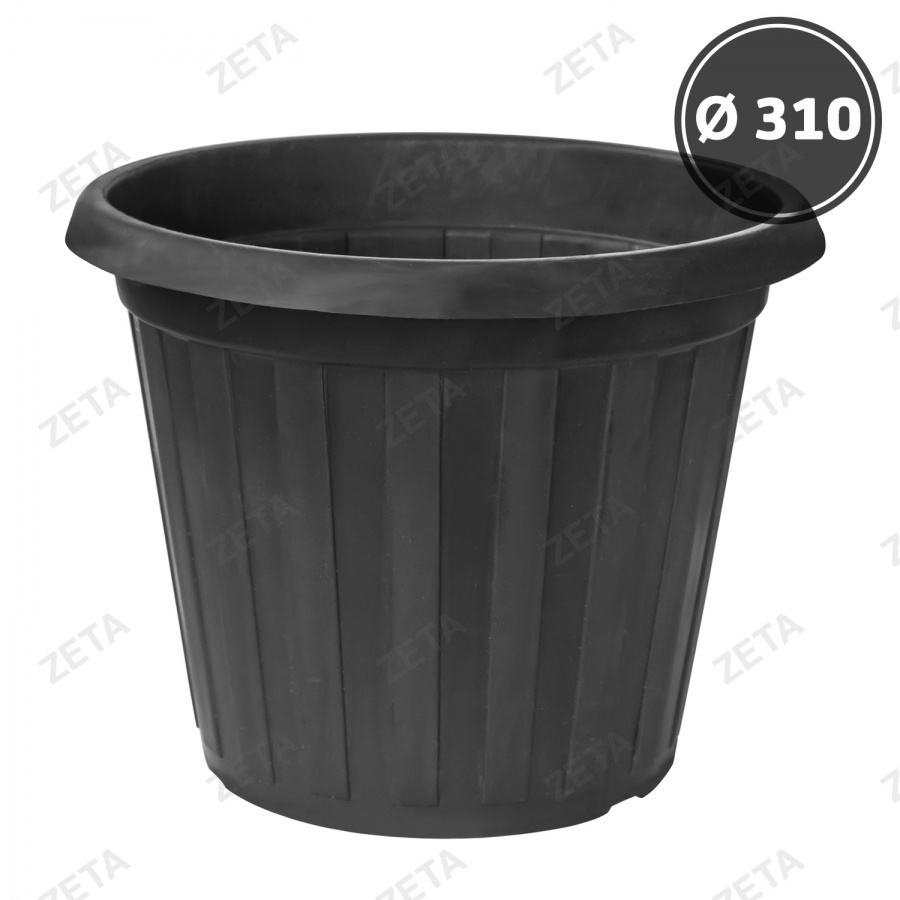 Горшок-кадка для цветов, чёрный "М" (d310)