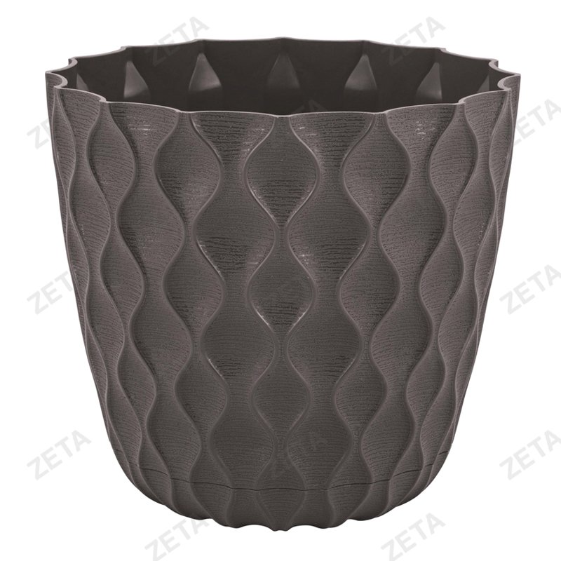 Горшок для цветов 2.5 л. диаметр 175 мм. InGreen "Wave" с дренажной сеткой, съемный поддон - изображение 1