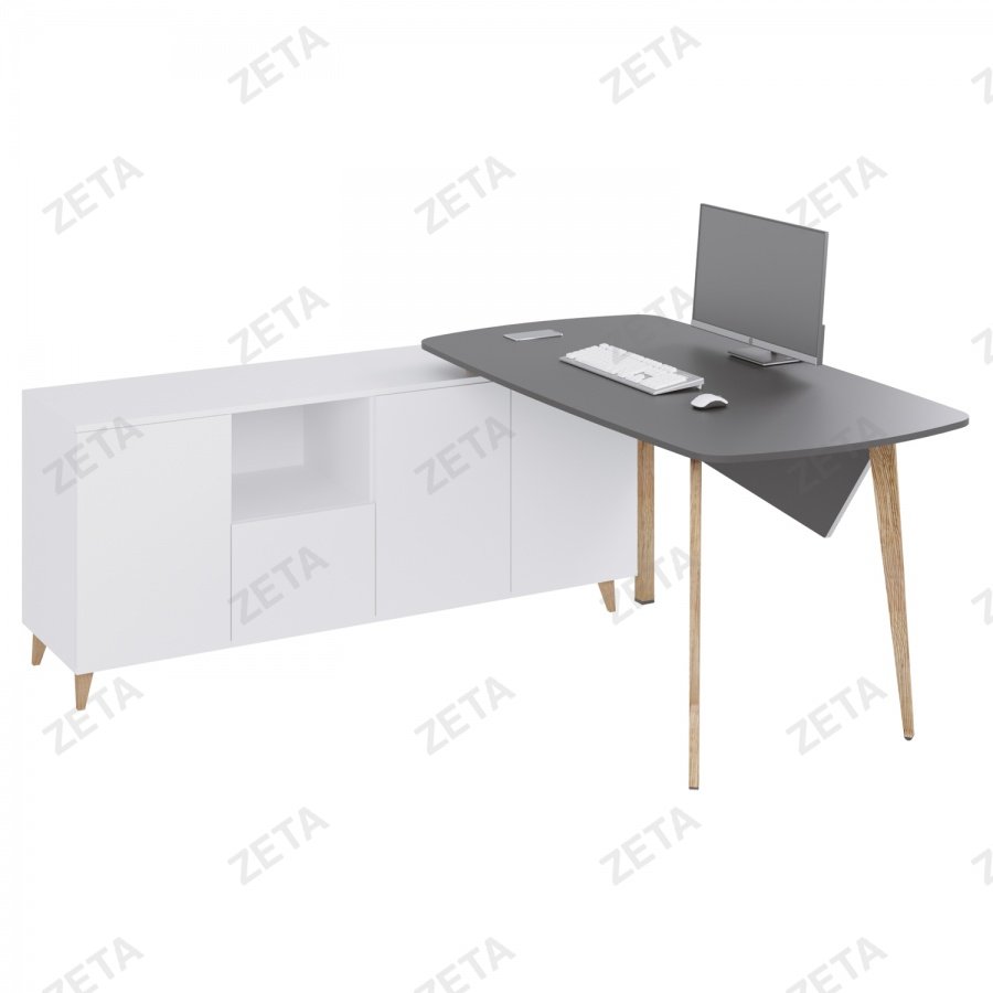 Стол с тумбой "Гарнет" (1500*800 мм.) овальная форма